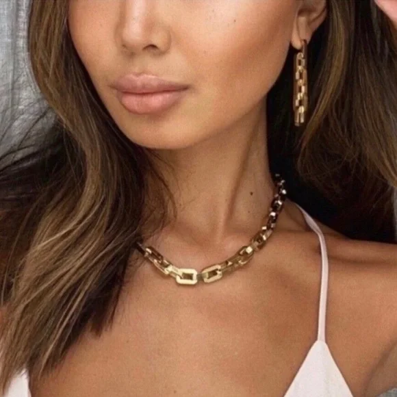 Revolve x Eddie Borgo Supra Link 12K Gold Plated Vermeil Chunky Earrings
